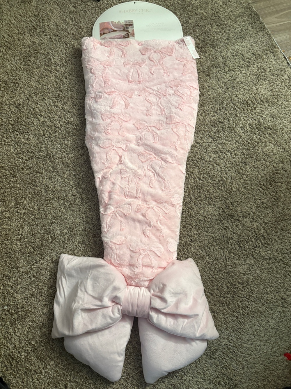 Shabby Chic Pink Faux Fur Snuggle Tail